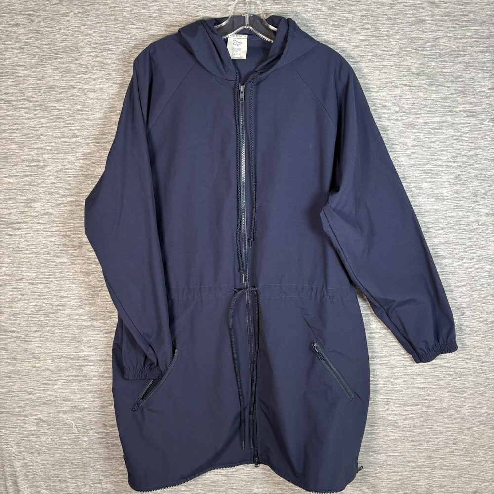 Vintage Weekenders 503 Full Zip Hooded Jacket Windbreaker Blue Women XL Packable